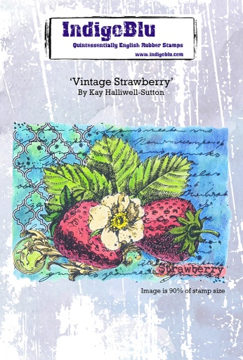 Vintage Strawberry A6 Red Rubber Stamp by Kay Halliwell-Sutton